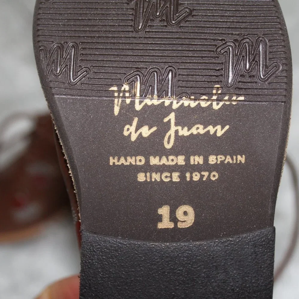 MANUELA De JUAN Handmade Leather baby ankle shoes sz EU 19 (US 3 1/2-4) NEW